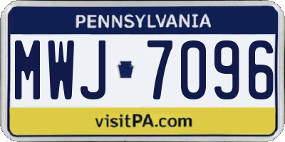 PA license plate MWJ7096