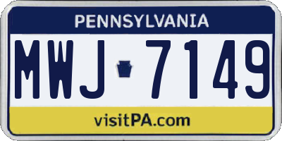PA license plate MWJ7149