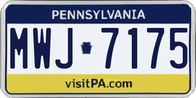 PA license plate MWJ7175