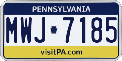 PA license plate MWJ7185