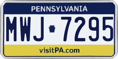 PA license plate MWJ7295