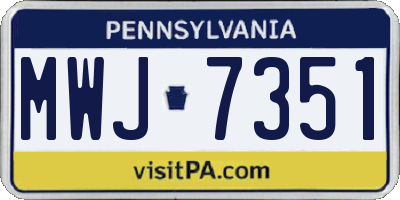 PA license plate MWJ7351