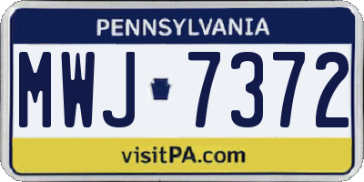 PA license plate MWJ7372