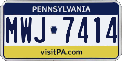 PA license plate MWJ7414