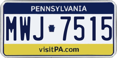 PA license plate MWJ7515
