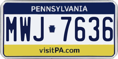 PA license plate MWJ7636