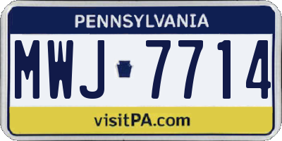 PA license plate MWJ7714