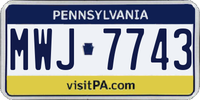 PA license plate MWJ7743