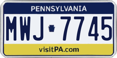 PA license plate MWJ7745
