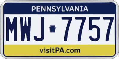 PA license plate MWJ7757