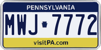 PA license plate MWJ7772