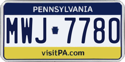 PA license plate MWJ7780