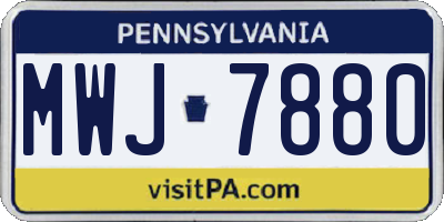 PA license plate MWJ7880