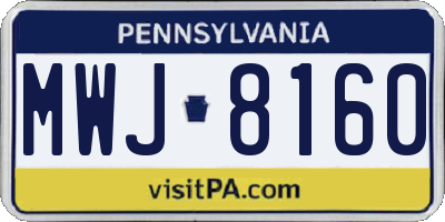 PA license plate MWJ8160
