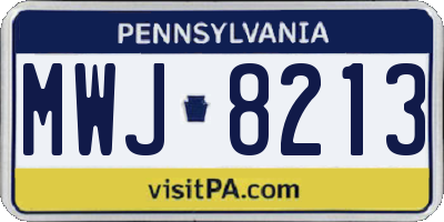 PA license plate MWJ8213