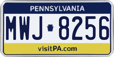 PA license plate MWJ8256