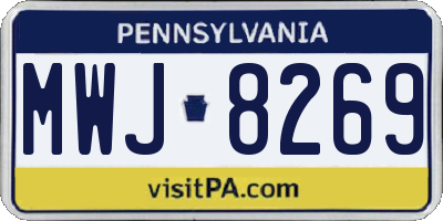 PA license plate MWJ8269