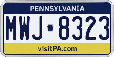 PA license plate MWJ8323