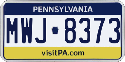 PA license plate MWJ8373