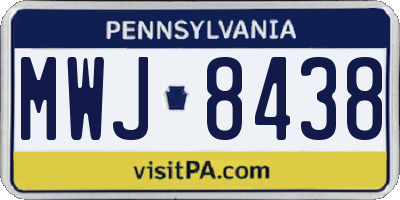 PA license plate MWJ8438