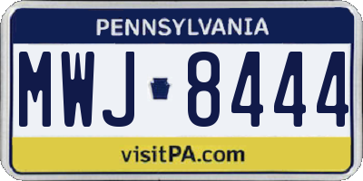 PA license plate MWJ8444