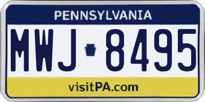 PA license plate MWJ8495