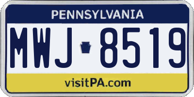 PA license plate MWJ8519