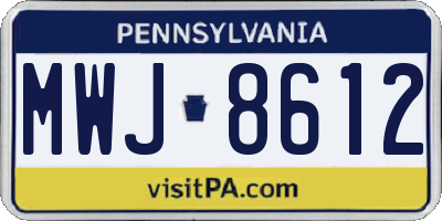 PA license plate MWJ8612