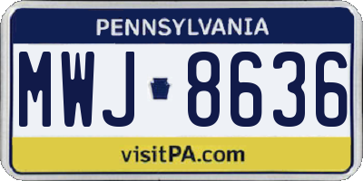 PA license plate MWJ8636