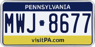 PA license plate MWJ8677
