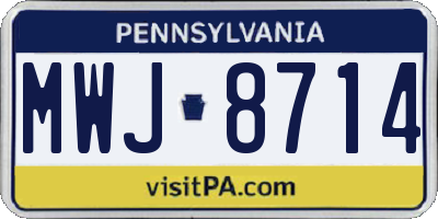 PA license plate MWJ8714