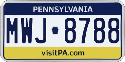 PA license plate MWJ8788