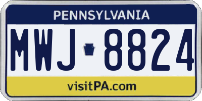 PA license plate MWJ8824