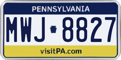 PA license plate MWJ8827