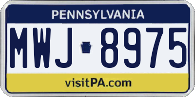 PA license plate MWJ8975