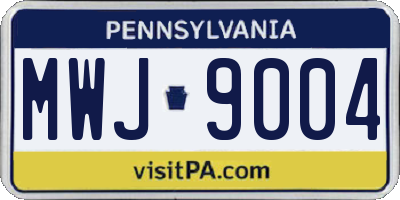 PA license plate MWJ9004