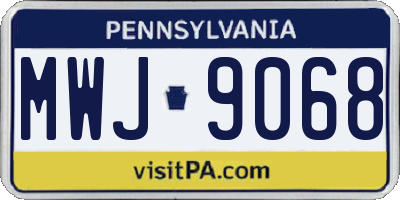 PA license plate MWJ9068