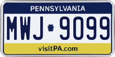 PA license plate MWJ9099