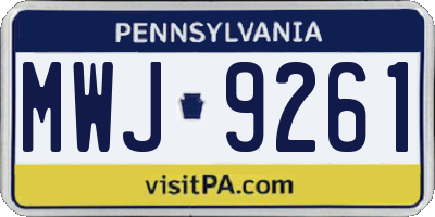 PA license plate MWJ9261