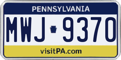 PA license plate MWJ9370