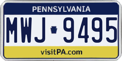 PA license plate MWJ9495