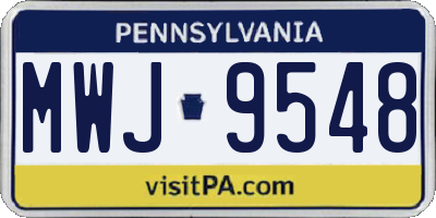PA license plate MWJ9548