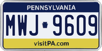 PA license plate MWJ9609