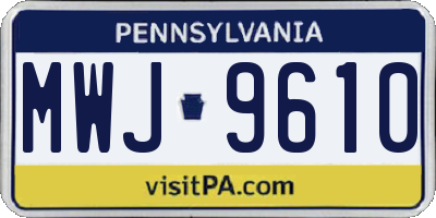 PA license plate MWJ9610