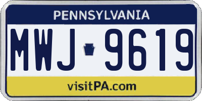 PA license plate MWJ9619