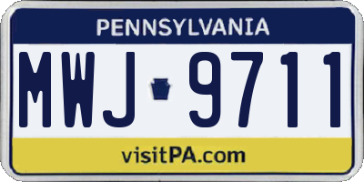 PA license plate MWJ9711