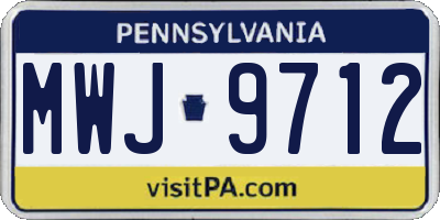 PA license plate MWJ9712