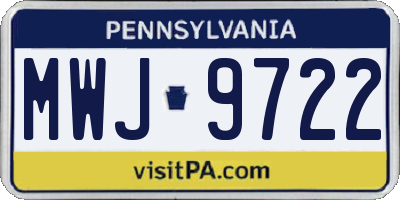 PA license plate MWJ9722