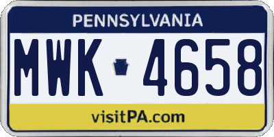 PA license plate MWK4658