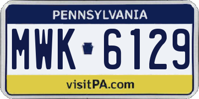 PA license plate MWK6129